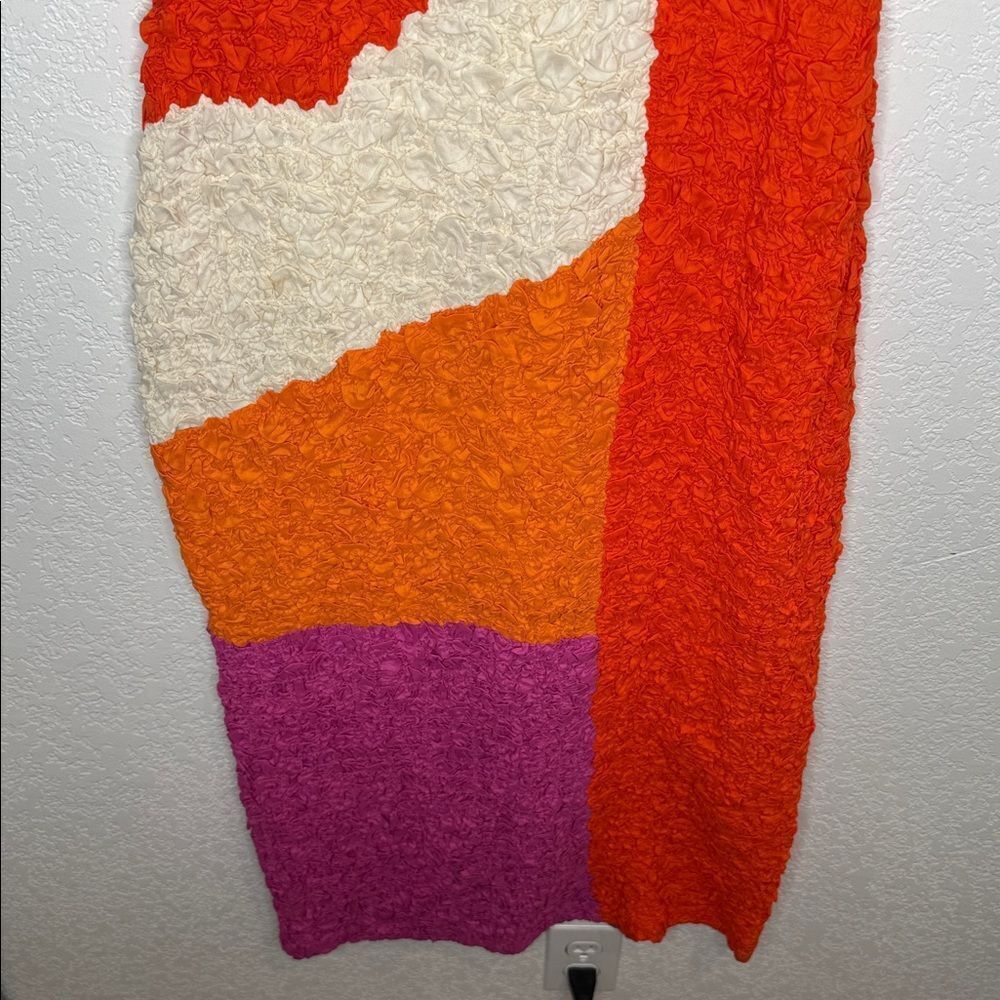 New Mara Hoffman Sloan Textured Colorblock Popcorn Midi Dress Small - Picture 4 of 15